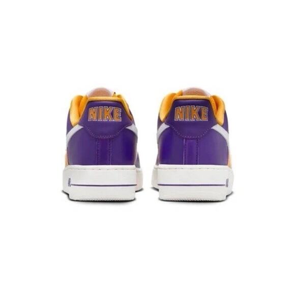 Sz 9 Wmn NIKE Air Force 1 '07 SE Court Purple University Gold Yellow FJ1408-500 - Picture 7 of 8